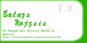 balazs mojzsis business card